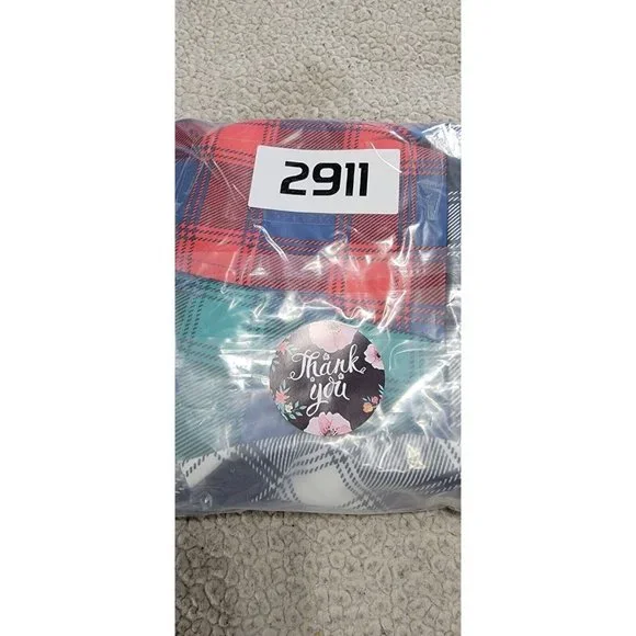 Carmin Women's Tartan Color Block Long Sleeve Patched Plaid Flannel Large - Picture 14 of 15